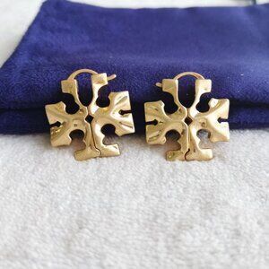 New Tory Burch Gold Oversized Hidden Earrings - Roxanne